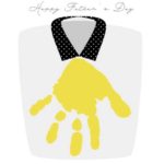 無料台紙テンプレート父の日｜Yシャツにネクタイ手形足形アート制作